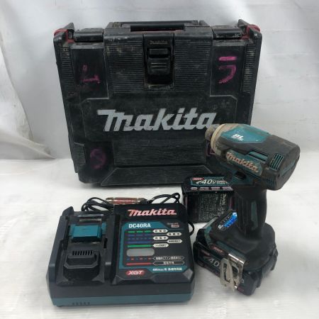  MAKITA マキタ 締め付け工具 インパクトドライバ 充電器・充電池2個・ケース付 コードレス式 40v TD001G ブルー