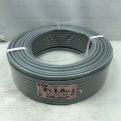 ◇◇ 富士電線工業 工具 電材 VVFケーブル 未使用品(S) 3芯 1.6mm×100m 2025年10月(令和7年) グレー Sランク