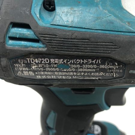  MAKITA マキタ 締め付け工具 インパクトドライバ 充電器・充電池1個・ケース付 コードレス式 TD172D ブラック