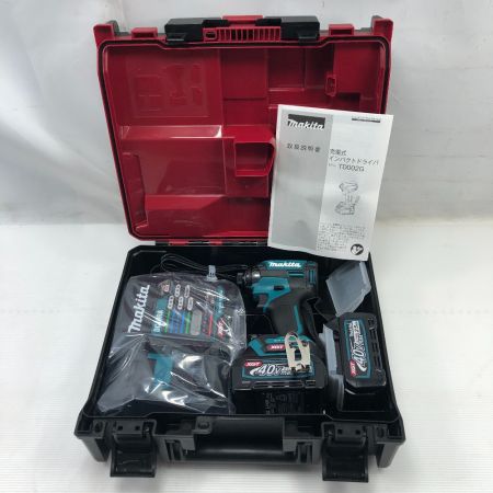  MAKITA マキタ 締め付け工具 インパクトドライバ 未使用品(S) 付属品完備 コードレス式 40v TD002GRDX ブルー