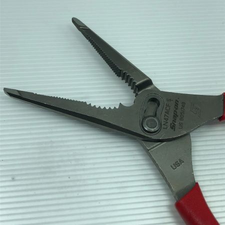  Snap-on スナップオン 工具 ハンドツール ノーズスリップジョイントプライヤー LN47ACF レッド