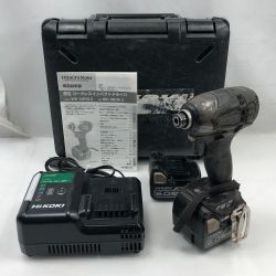 ◇◇ HiKOKI ハイコーキ 締め付け工具 インパクトドライバ 充電器・充電池2個・ケース付 コードレス式 WH14DDL2 ブラック Cランク