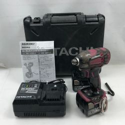 ◇◇ HiKOKI ハイコーキ 締め付け工具 インパクトドライバ 充電器・充電池2個・ケース付 WH14DDL2 パープル Cランク