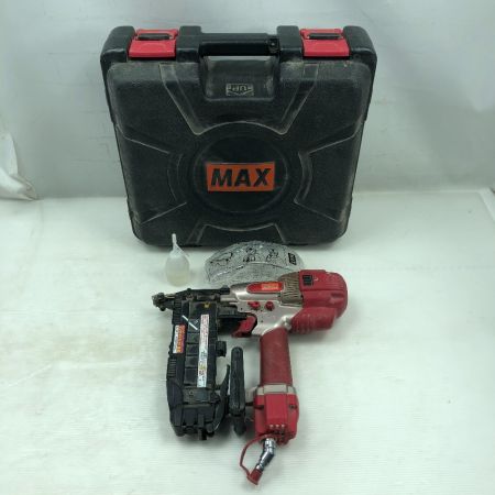  MAX マックス 工具 エアツール スーパーネイラ ケース付 高圧 HA-50F1 レッド