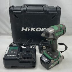 ◇◇ HiKOKI ハイコーキ 工具 インパクトレンチ 充電器・充電池2個・ケース付 コードレス式 WR18DBDL2 グリーン Cランク