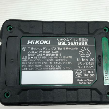  HiKOKI ハイコーキ 工具 インパクトドライバ 未使用品(S) 付属品完備 WH36DD ブラック