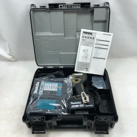  MAKITA マキタ 工具 インパクトドライバ 未使用品(S) 充電器・充電池1個・ケース付 コードレス式 TD173D オリーブ