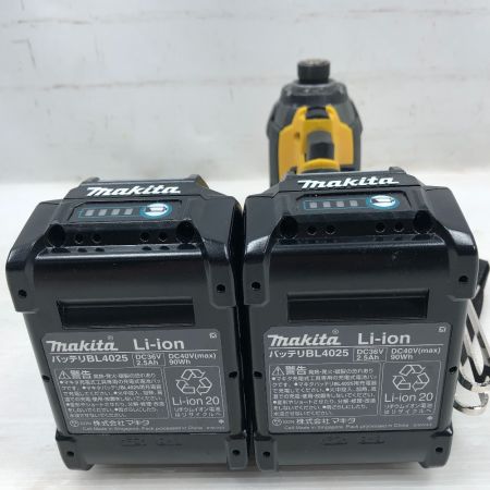  MAKITA マキタ 工具 インパクトドライバ 充電器・充電池2個・ケース付 TD002G イエロー