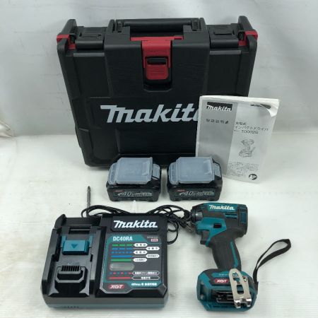  MAKITA マキタ 工具 インパクトドライバ 充電器・充電池2個・ケース付 コードレス式 40v TD002G ブルー