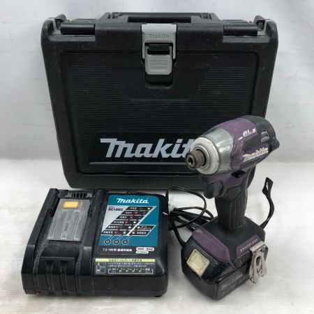  MAKITA マキタ 工具 インパクトドライバ 未使用品(S) 充電器・充電池1個・ケース付 TD173D パープル