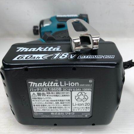  MAKITA マキタ 工具 インパクトドライバ 未使用品(S) 充電器・充電池1個・ケース付 コードレス式 TD173D ブルー