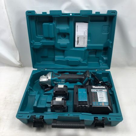  MAKITA マキタ 工具 ディスクグラインダー 充電器・充電池2個・ケース付 コードレス式 GA404DRGXN ブルー