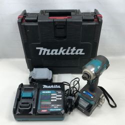 ◇◇ MAKITA マキタ 工具 インパクトドライバ 充電器・充電池2個・ケース付 コードレス式 40v TD001GRDX ブルー Cランク