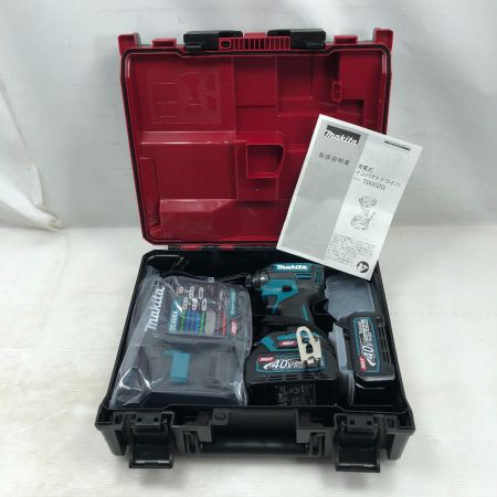  MAKITA マキタ 工具 インパクトドライバ 未使用品(S) 充電器・充電池2個・ケース付 コードレス式 40v TD002GRDX ブルー