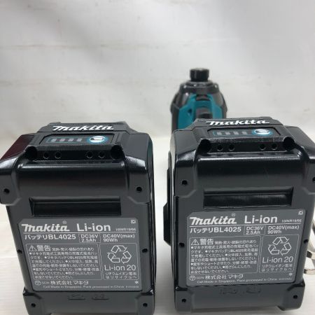  MAKITA マキタ 工具 インパクトドライバ 未使用品(S) 充電器・充電池2個・ケース付 コードレス式 40v TD002GRDX ブルー