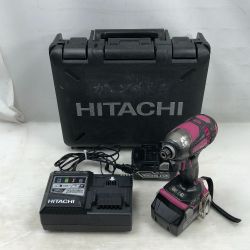 ◇◇ HITACHI 日立 工具 インパクトドライバ 充電器・充電池2個・ケース付 WH18DDL2 ショッキングピンク Cランク