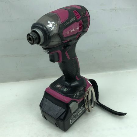  HITACHI 日立 工具 インパクトドライバ 充電器・充電池2個・ケース付 WH18DDL2 ショッキングピンク