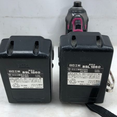  HITACHI 日立 工具 インパクトドライバ 充電器・充電池2個・ケース付 WH18DDL2 ショッキングピンク