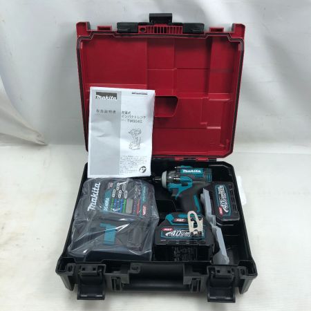  MAKITA マキタ 工具 インパクトレンチ 未使用品(S) 充電器・充電池2個・ケース付 コードレス式 40v TW004GRDX ブルー