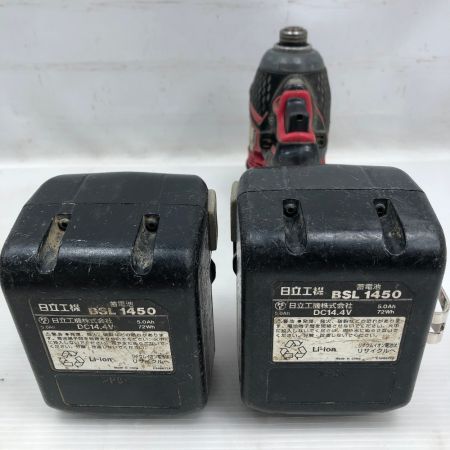  HITACHI 日立 工具 インパクトドライバ 充電器・充電池2個・限定モデルケース付 コードレス式 14.4v WH14DDl レッド