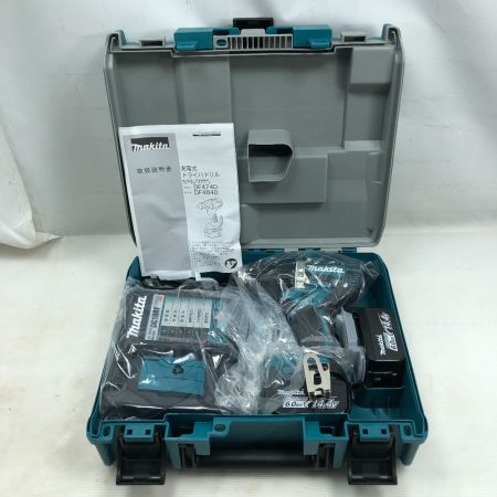  MAKITA マキタ 工具 ドライバドリル 未使用品(S) 充電器・充電池2個・ケース付 コードレス式 14.4v DF474DRGX ブルー