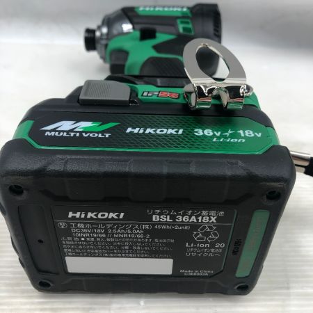 HiKOKI ハイコーキ 工具 インパクトドライバ 充電器・充電池1個・ケース付 コードレス式 WH18DC グリーン