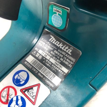  MAKITA マキタ 工具 チェーンソー 本体のみ 2サイクル MEA4300G ブルー