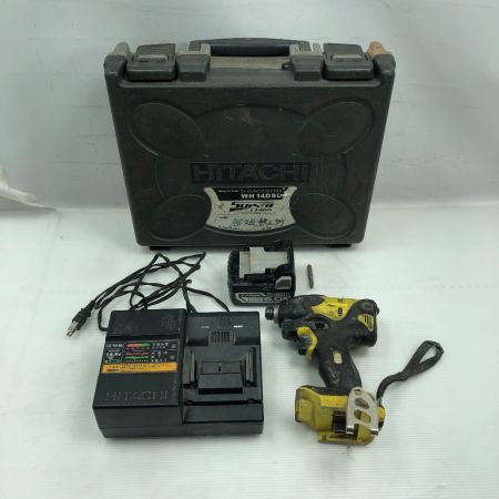  HITACHI 日立 工具 インパクトドライバ 充電器・充電池1個・ケース付 コードレス式 14.4v 6.0Ah WH14DSL イエロー