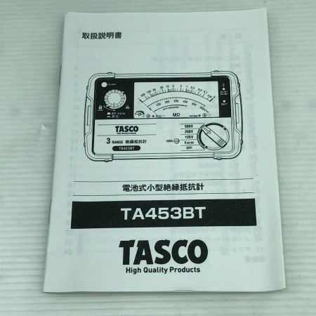  イチネンTASCO 絶縁抵抗計 本体のみ TA453BT ブラック