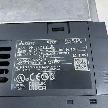  MITSUBISHI ミツビシ インバータ― 2023年製 (FR-BSF01)付き FR-E720-0.4K