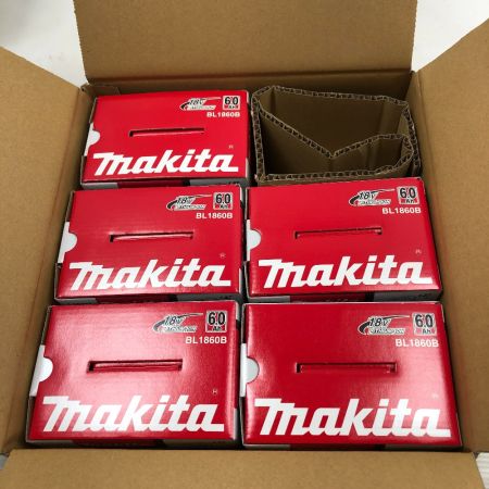  MAKITA マキタ バッテリー 未使用品(S) ５個セット BL1860B ブラック
