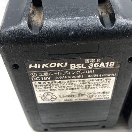  HITACHI 日立 工具 インパクトドライバ 充電器・充電池2個・ケース付 コードレス式 WH36DA ブラック