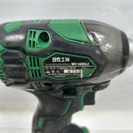  HITACHI 日立 インパクトドライバ 充電器・充電池1個・ケース付 コードレス式 14.4v WH14DDL2 グリーン