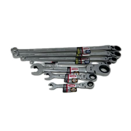 TONE トネ 超ロング首振りラチェットメガネレンチ 7本セット 未使用品(S)