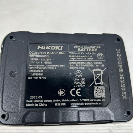 HiKOKI ハイコーキ バッテリー 未使用品(S) 本体のみ 36v 2.5Ah BSL36A18X ブラック