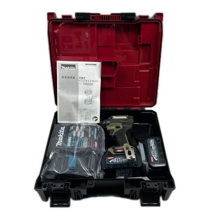 MAKITA マキタ インパクトドライバ 未使用品(S) 充電器・充電池2個・ケース付 コードレス式 40v TD002GRDXO オリーブ