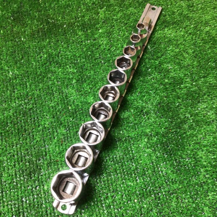 Snap-on スナップオン 六角ソケット10個セット 3/8 9,5sq ソケットホルダー付属  FSM7I/8I/10I/13I/14I/15I/16I/1｜中古｜なんでもリサイクルビッグバン