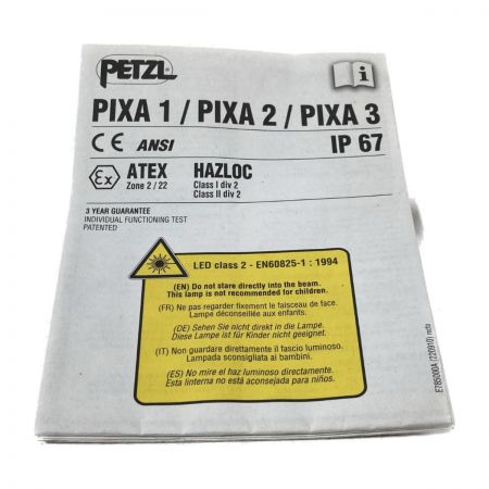  PETZL 100ルーメン　防爆ヘッドライト PIXA3 ブラック×イエロー