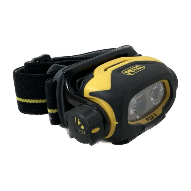 中古】 PETZL 100ルーメン 防爆ヘッドライト PIXA3 ブラック×イエロー