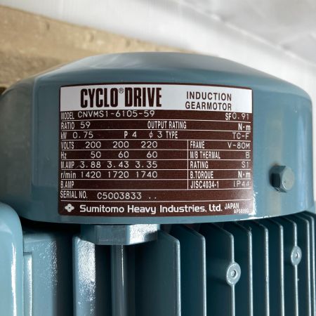  住友 SUMITOMO サイクロ減速ギアモーター 6000シリーズ 減速比59 CNVMS1-6105-59