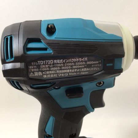  MAKITA マキタ 充電式インパクトドライバ 18V/6,0Ah バッテリー1個付 TD172DRGX
