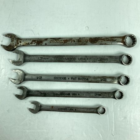  Snap-on スナップオン コンビネーションレンチ GSOEXM15/GOEXM130B/GSOEX16/GOEX14B/GOEX120 5本セット