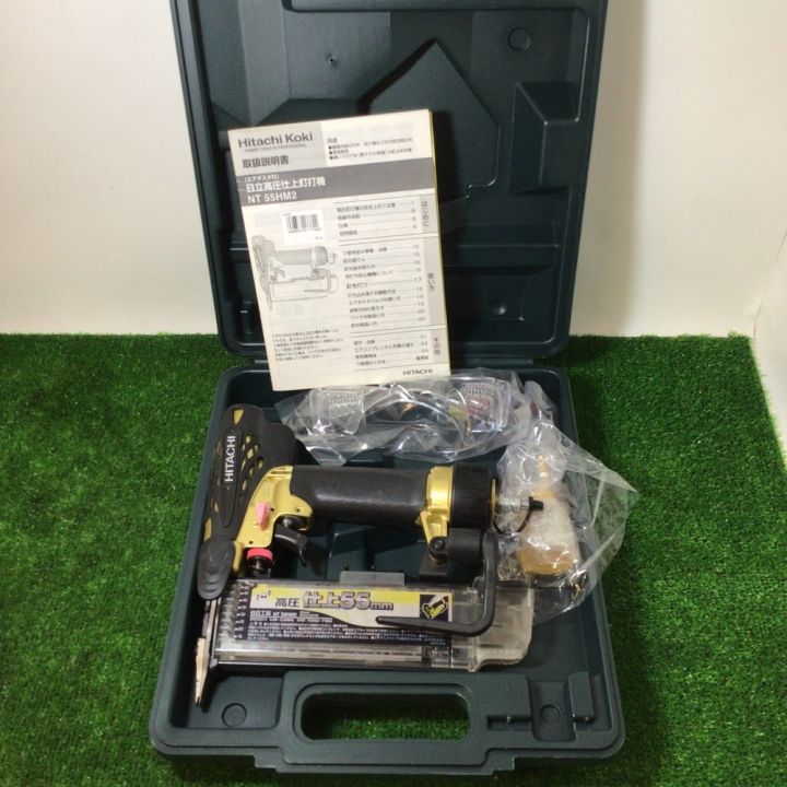 HITACHI 日立 55mm 高圧仕上釘打機 (エアダスタ付)ケース付 HITACHI 日立 55mm 高圧仕上釘打機 (エアダスタ付)ケース付