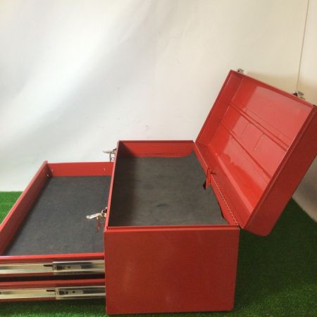  不明 メーカー不明 2段式ツールボックス 赤 