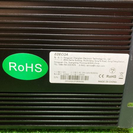 EDECOA 電力インバーター 12V 出力100V 定格出力2000W 取説・リモコンなど付属品付 DPM20