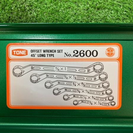 TONE トネ OFFSET 45°メガネレンチセット インチ 6点  No.2600