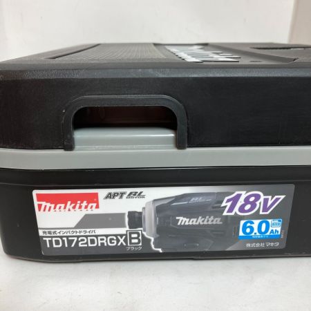  MAKITA マキタ 18V 充電式インパクトドライバ  バッテリ2個・充電器・ケース付 TD172DRGX ブラック