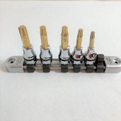 ＊＊ nepros T型トルクスビットソケット  程度B 使用感有 ソケット5個+ホルダー 9.5ｍｍ NTQ6T05A Bランク