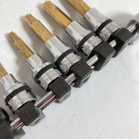  nepros T型トルクスビットソケット  程度B 使用感有 ソケット5個+ホルダー 9.5ｍｍ NTQ6T05A