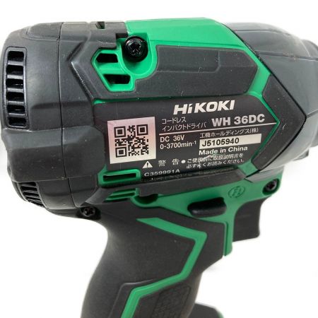  HiKOKI ハイコーキ 36V コードレスインパクトドライバ （バッテリ2個・充電器・ケース付） WH36DC(2XPS)